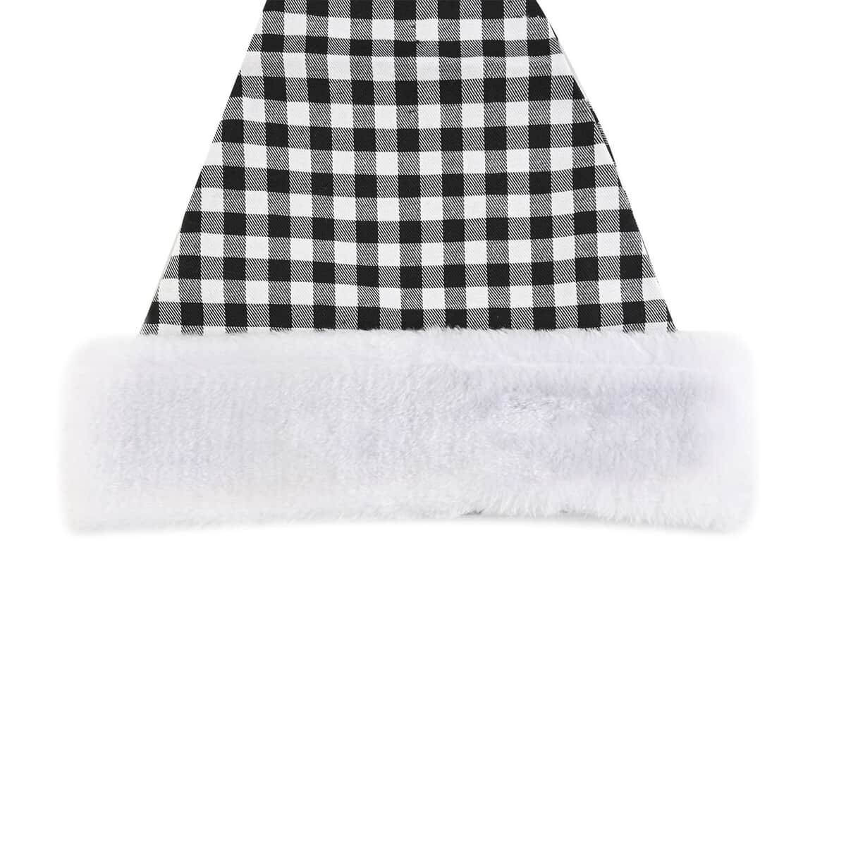 White and Black Checkered Christmas Hat image number 5
