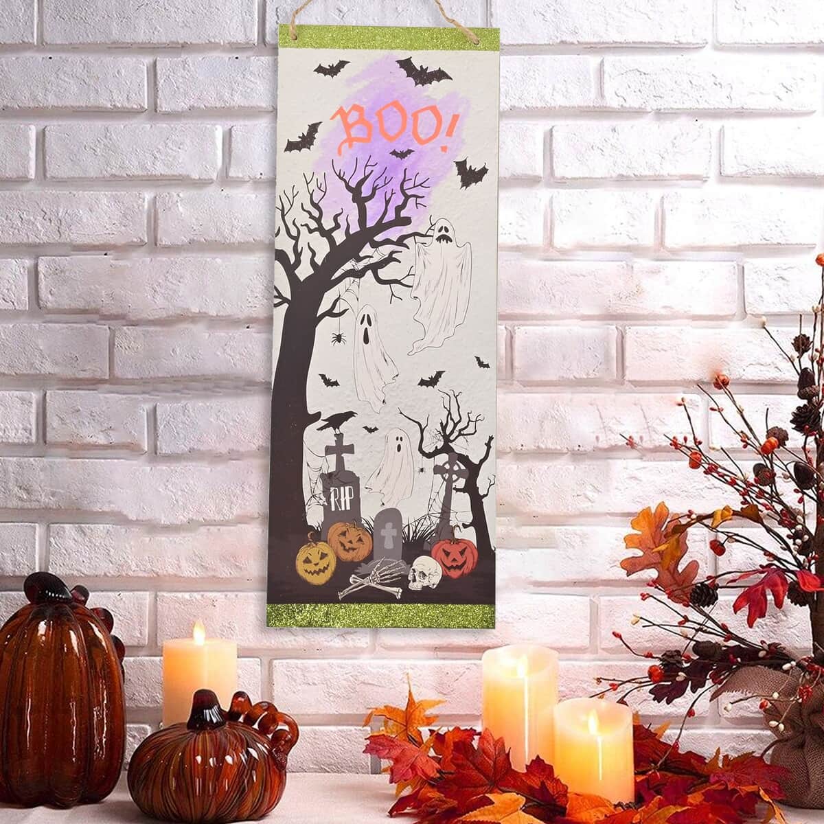 Halloween- Boo Ghost Vertical Wall Plaque image number 1