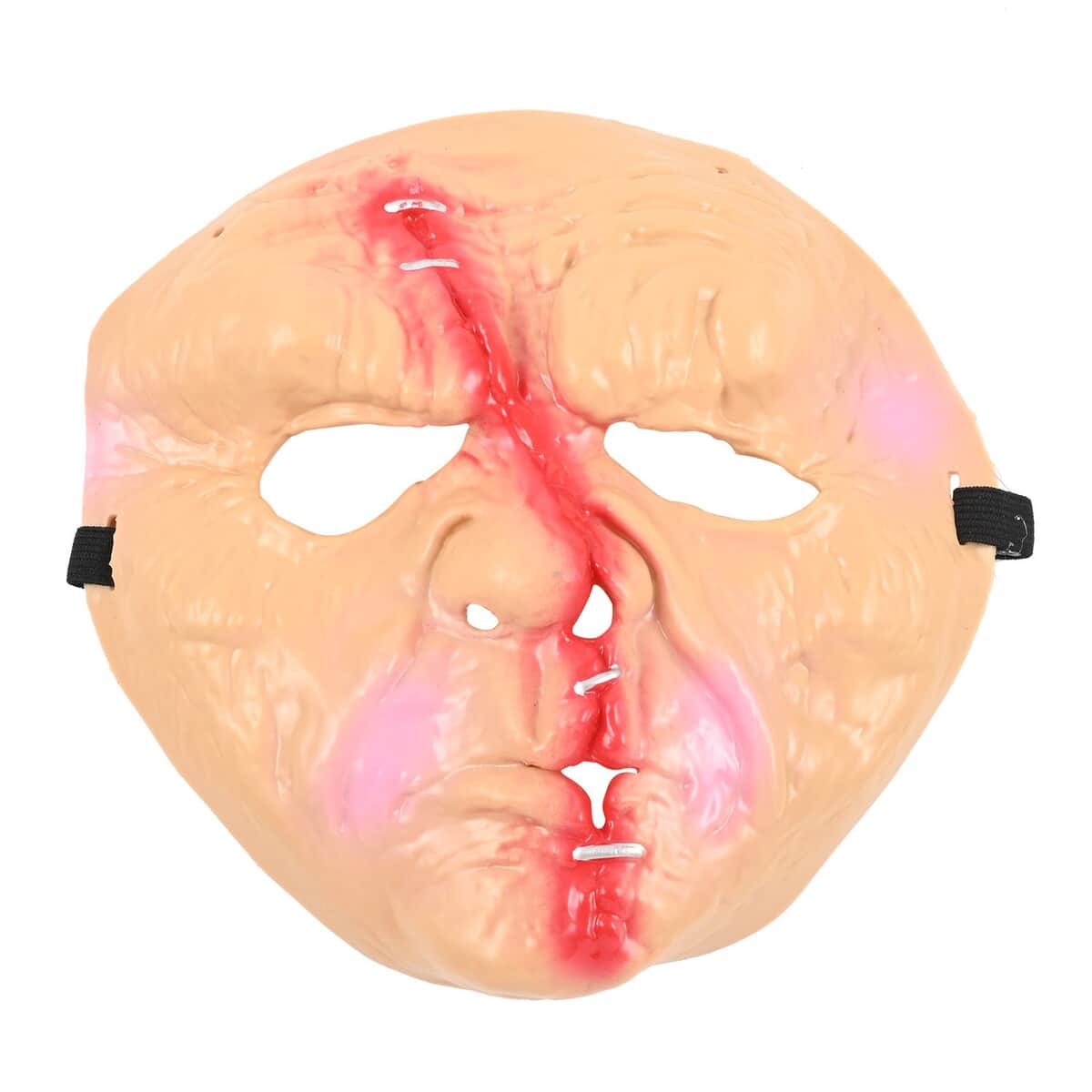 Halloween- Scary Rubber Scar Face Mask w/ Tie on Cord image number 0