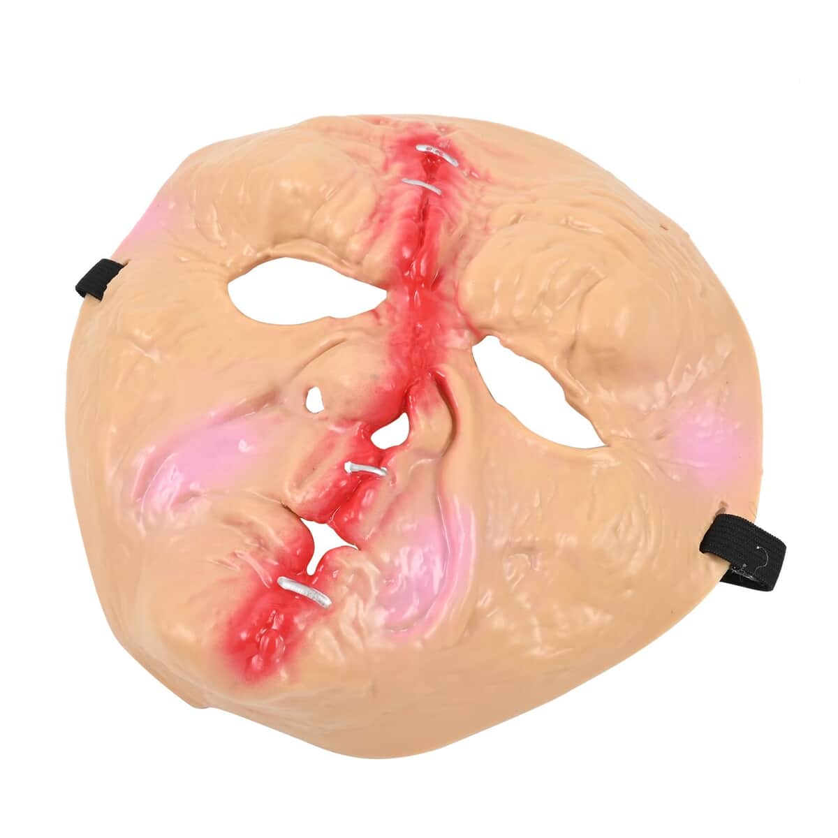 Halloween- Scary Rubber Scar Face Mask w/ Tie on Cord image number 6