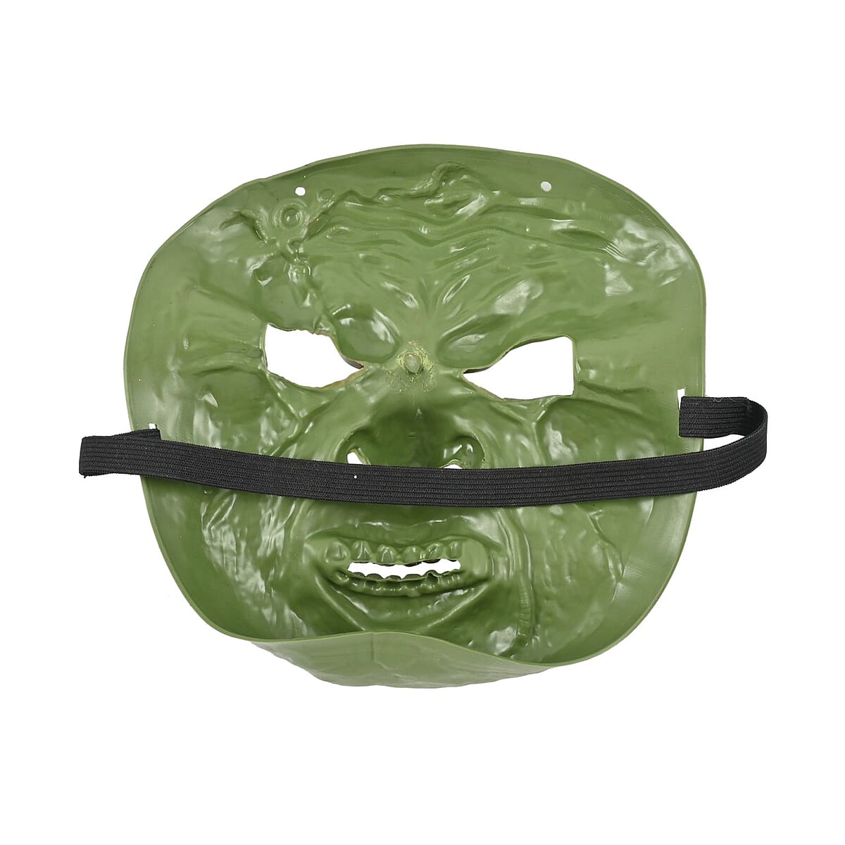 Halloween- Scary Rubber Green Monster Mask w/ Tie on Cord , Halloween Mask , Horror Mask , Scary Halloween Mask image number 3