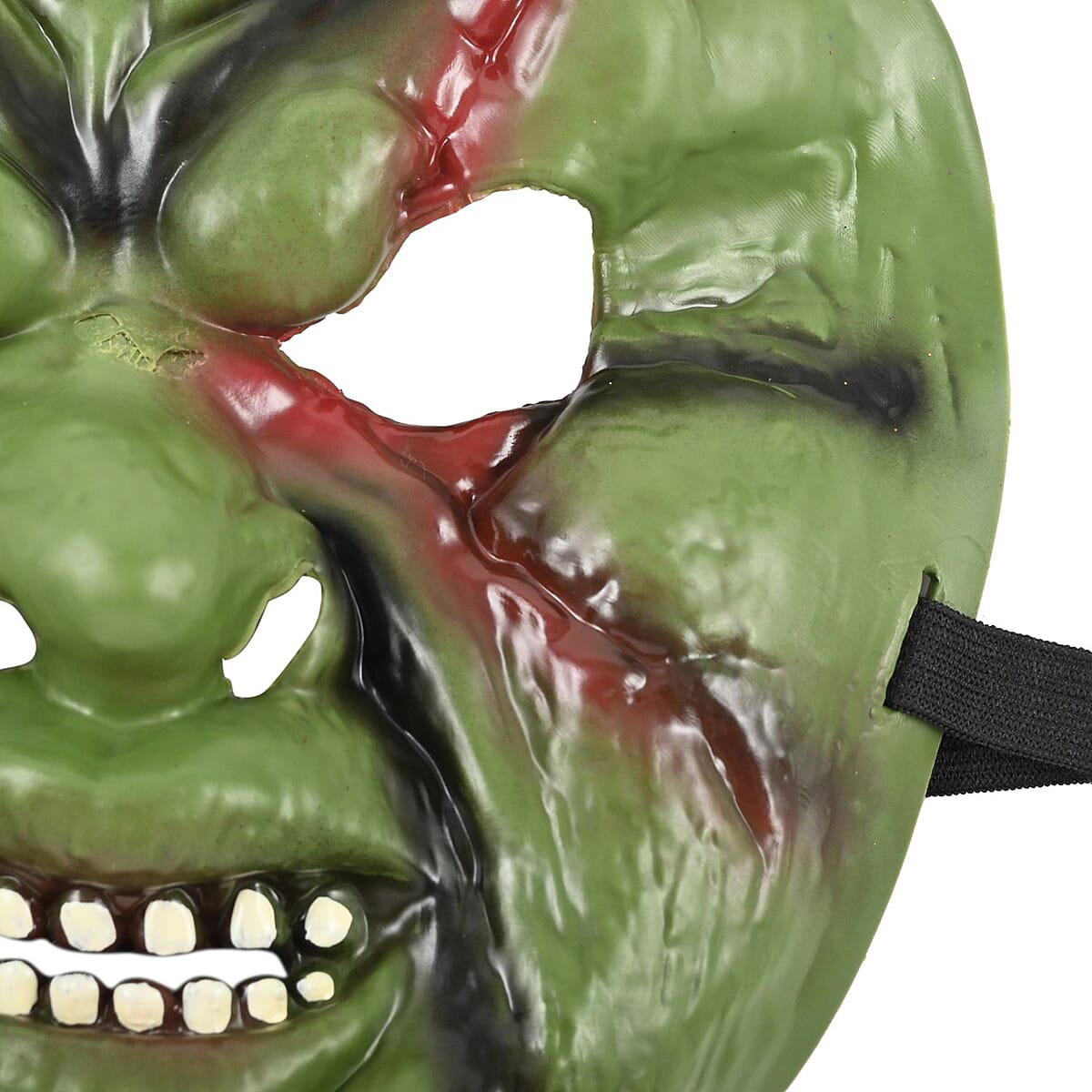 Halloween- Scary Rubber Green Monster Mask w/ Tie on Cord , Halloween Mask , Horror Mask , Scary Halloween Mask image number 4
