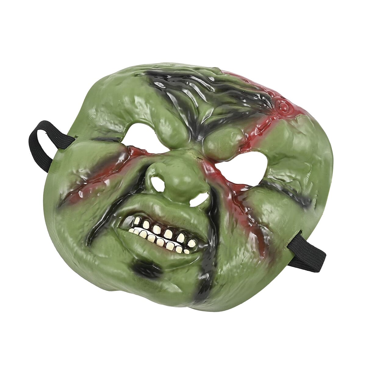 Halloween- Scary Rubber Green Monster Mask w/ Tie on Cord , Halloween Mask , Horror Mask , Scary Halloween Mask image number 6