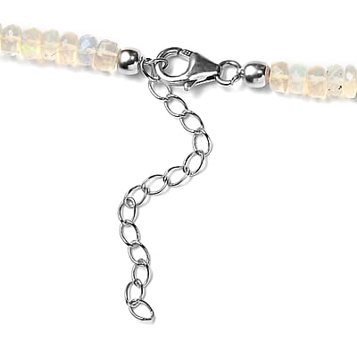 Ethiopian Welo Opal Beaded Necklace 18 Inches in Platinum Over Sterling Silver 67.25 ctw