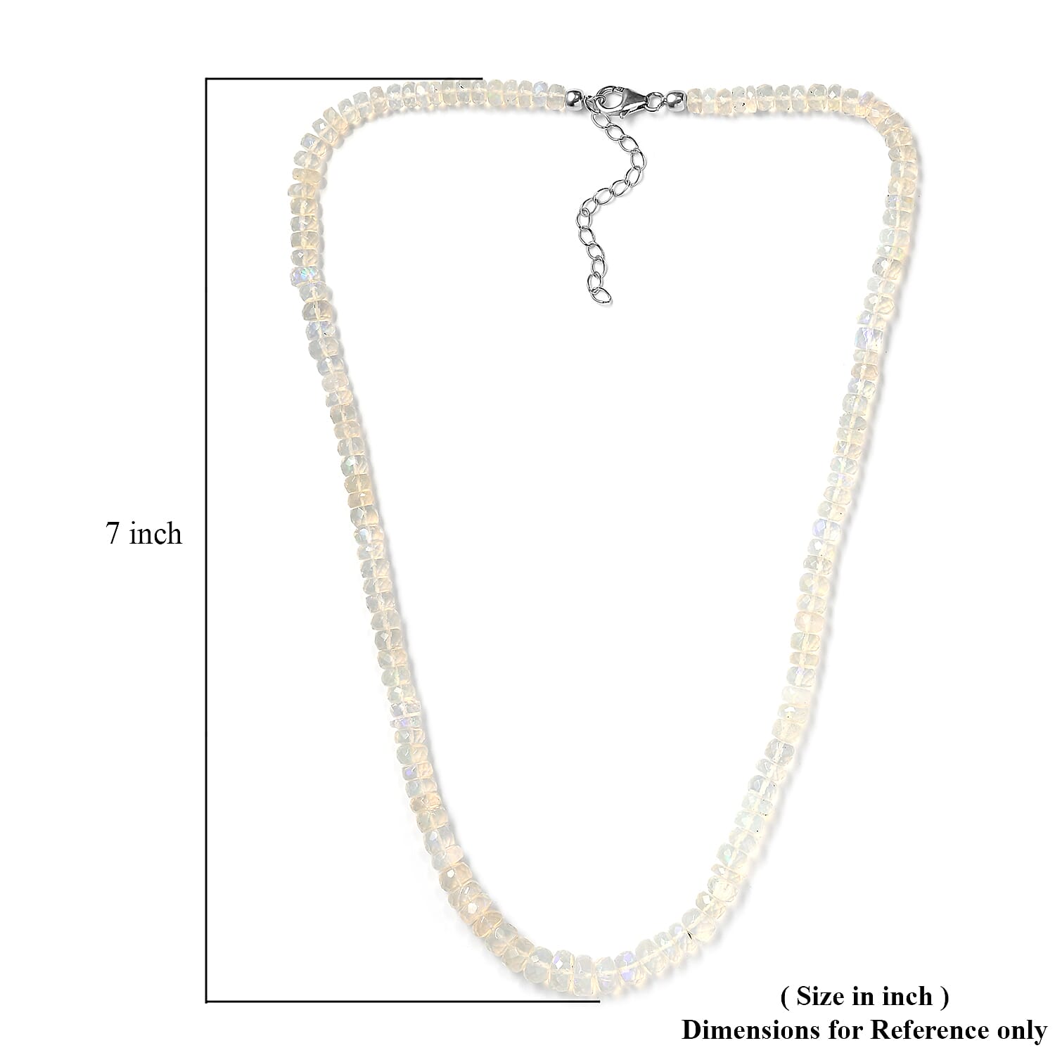 Ethiopian Welo Opal Beaded Necklace 18 Inches in Platinum Over Sterling Silver 67.25 ctw