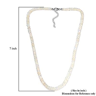 Ethiopian Welo Opal Beaded Necklace 18 Inches in Platinum Over Sterling Silver 67.25 ctw