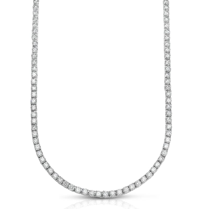 Simulated Diamond 28.25 ctw Necklace in Silvertone 18 Inches