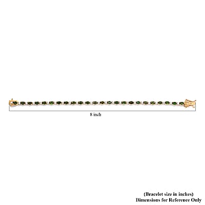 Premium Tanzanian Chrome Tourmaline and Moissanite Tennis Bracelet in Vermeil Yellow Gold Over Sterling Silver (7.25 In) 5.85 ctw