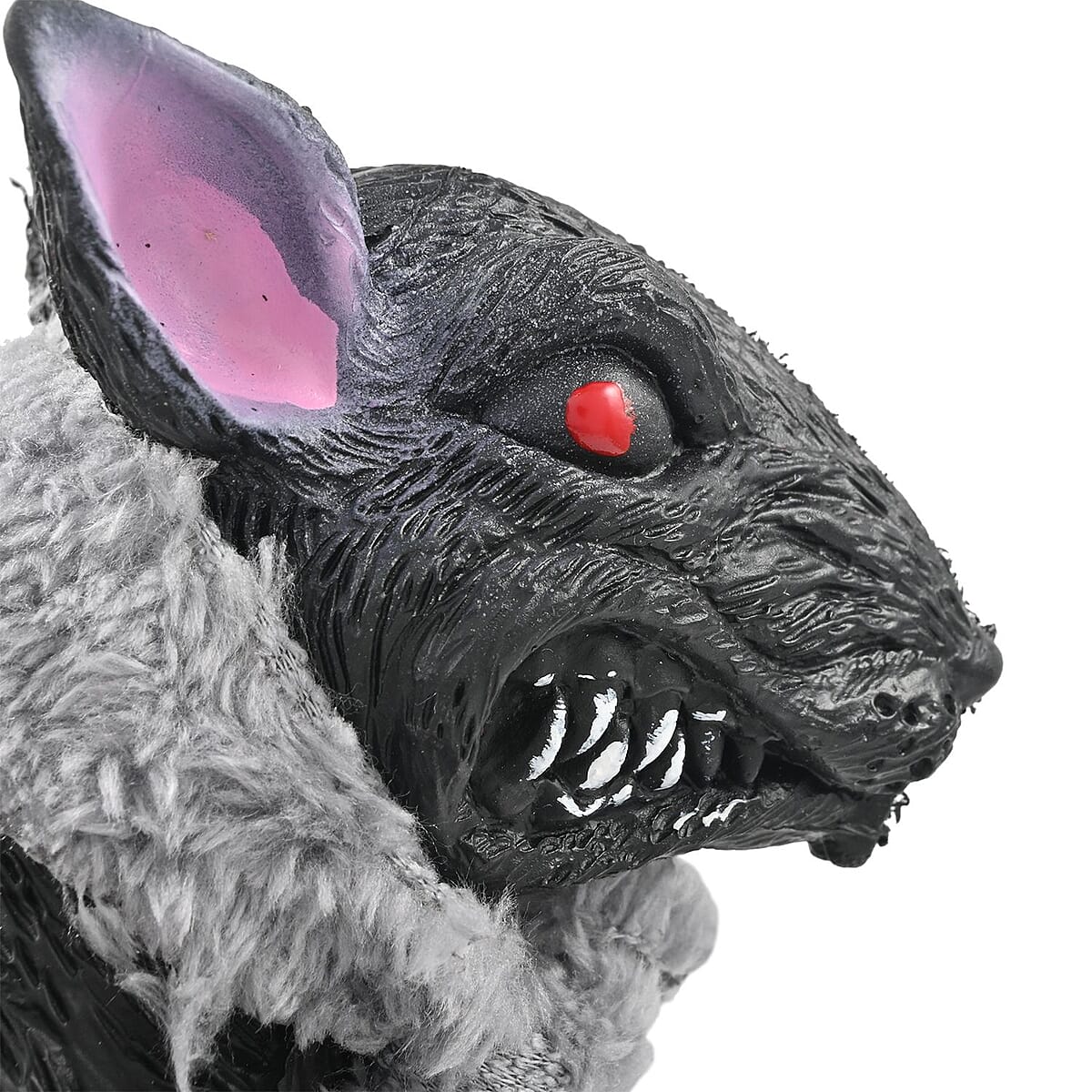 Halloween-Giant 7 Inch Black Rat w/ Grey Scarf image number 5