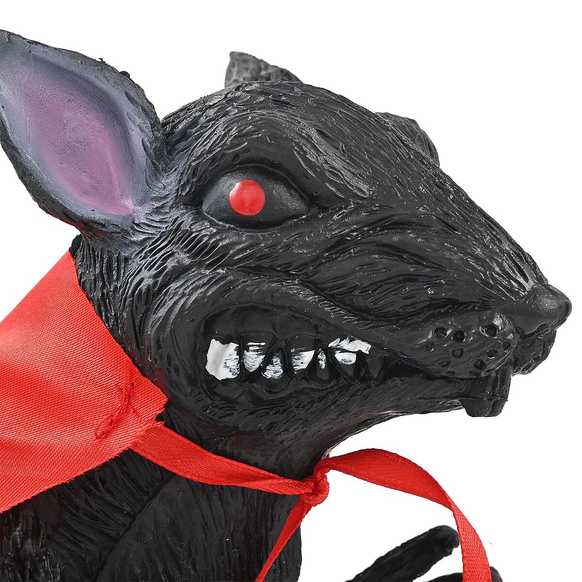 Halloween-Giant 7 Inch Black Rat w/ Red Cape image number 5