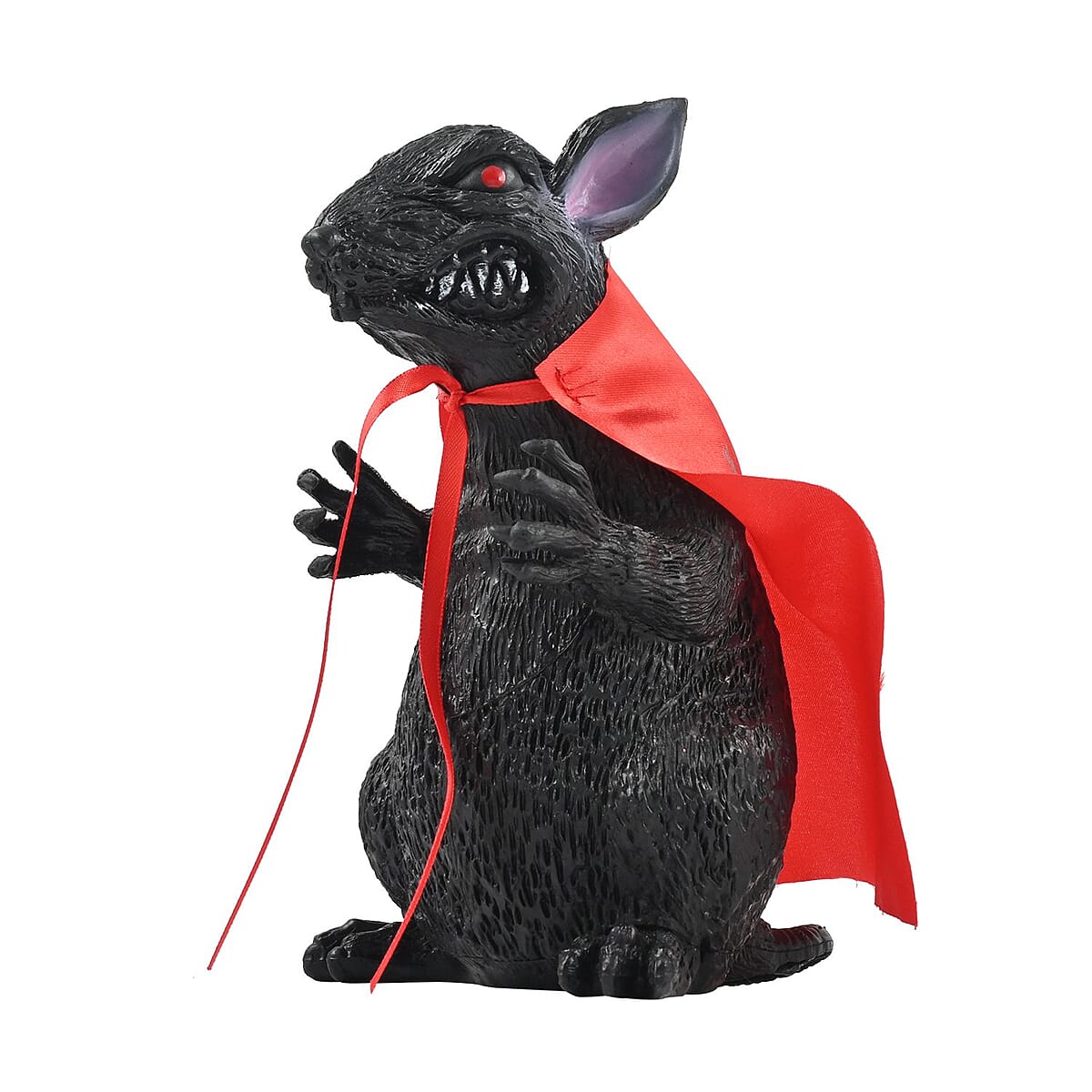 Halloween-Giant 7 Inch Black Rat w/ Red Cape image number 6
