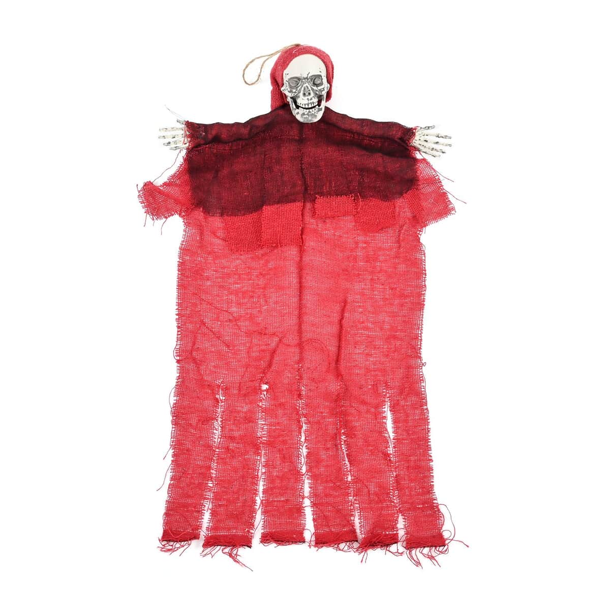 Halloween- 18 Inches Red Shrouded Skull Hanging Decor  image number 0