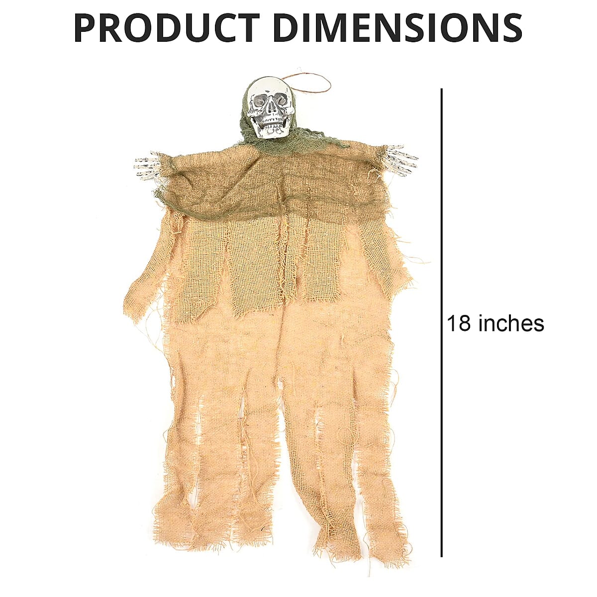 Halloween- 18 Inches Camel Shrouded Skull Hanging Decor image number 3