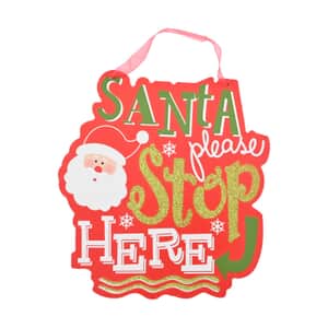 Santa Please Stop Here Decoration Wall plaque