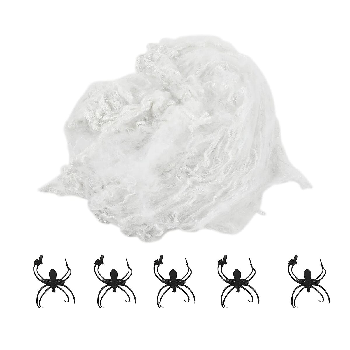 Halloween- White Spider Webbing 1.5oz W/4 Spiders image number 5