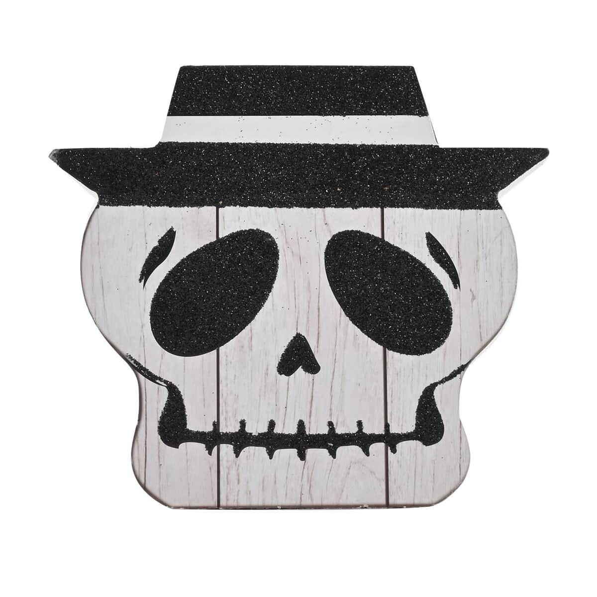 Halloween Skull w/ Hat Table Decoration image number 0