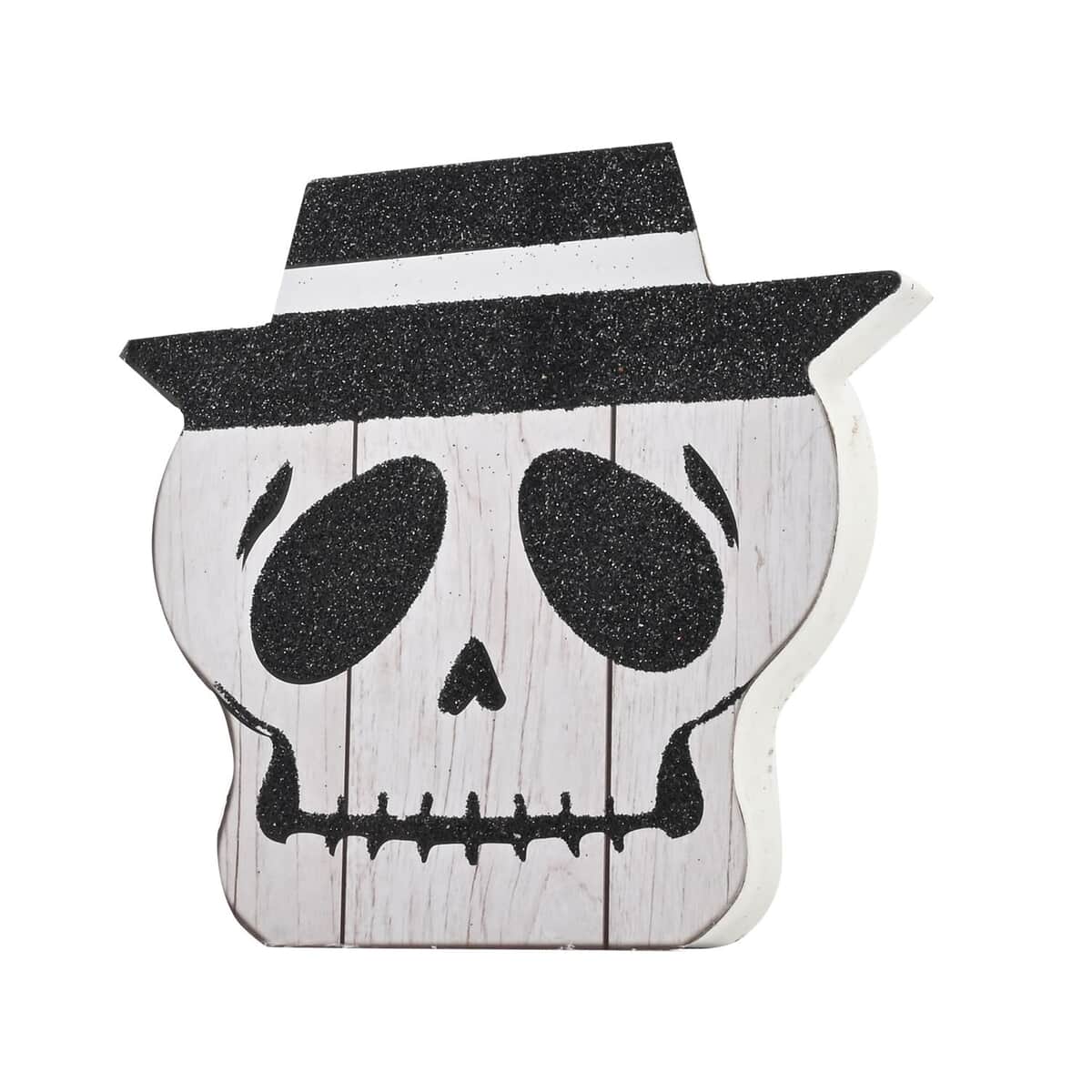 Halloween Skull w/ Hat Table Decoration image number 6