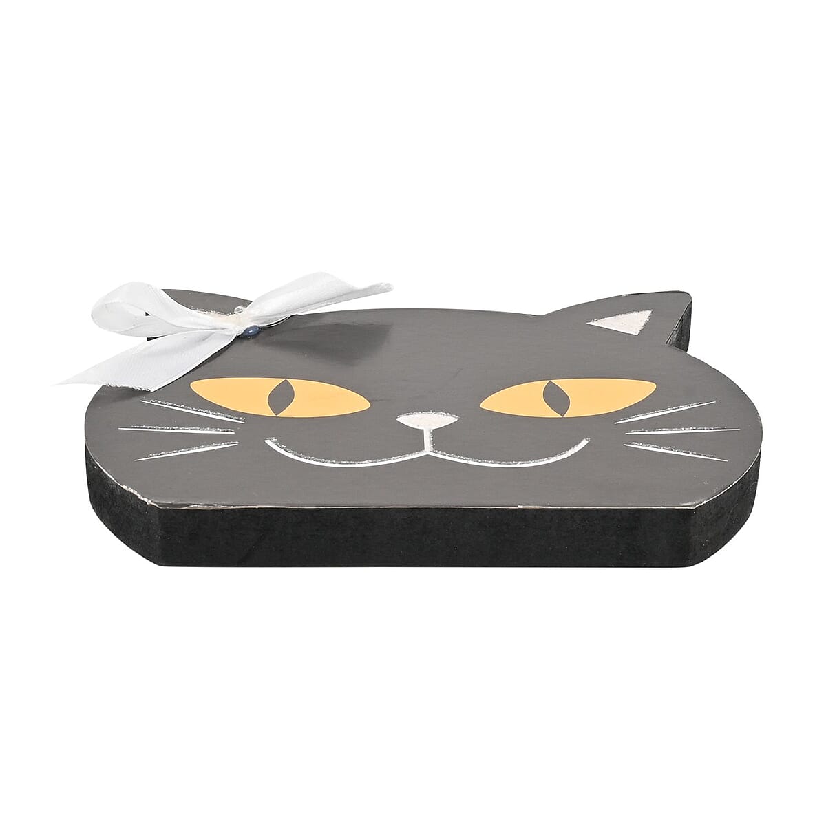 Halloween Black Cat w/ Bow Table Decoration image number 3