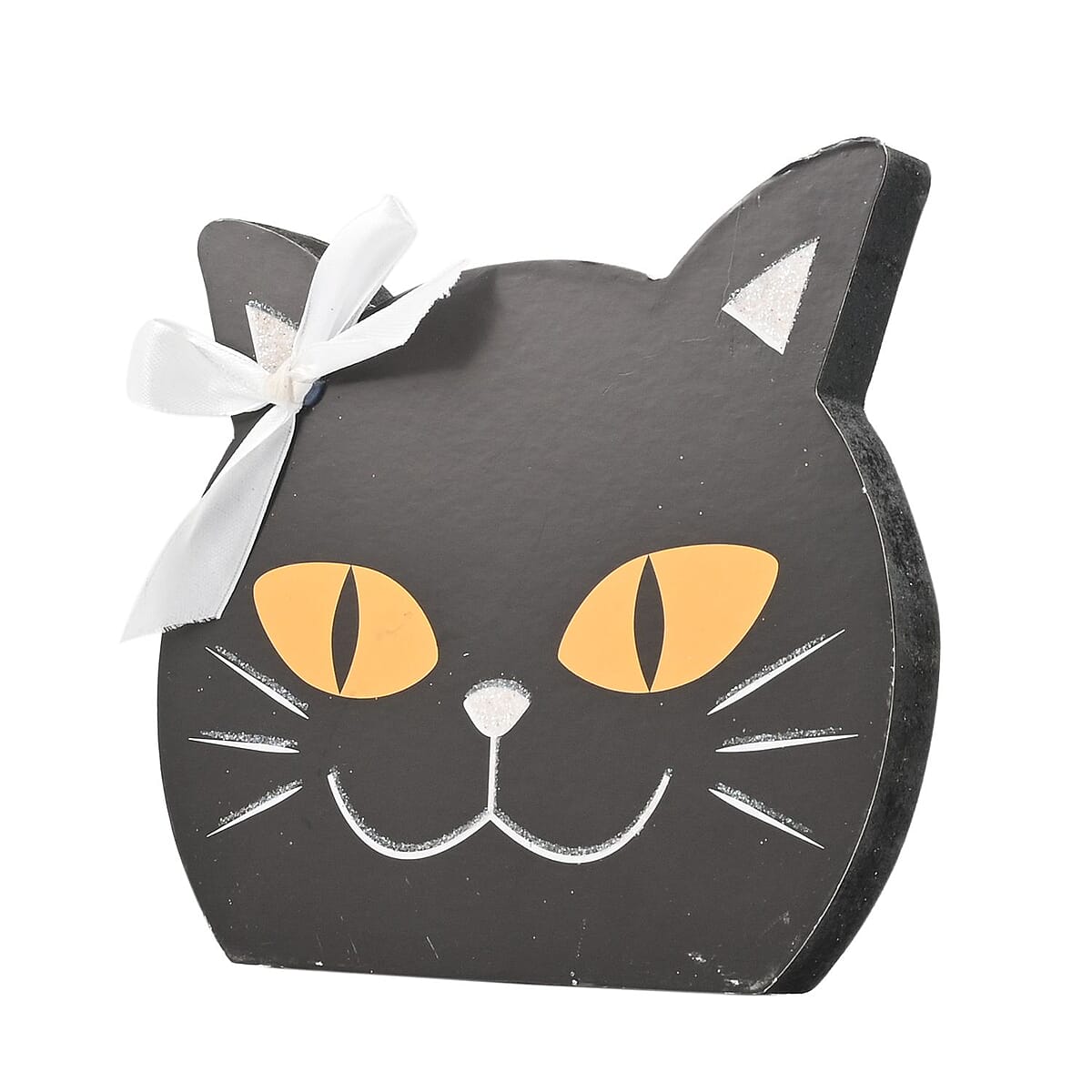 Halloween Black Cat w/ Bow Table Decoration image number 6