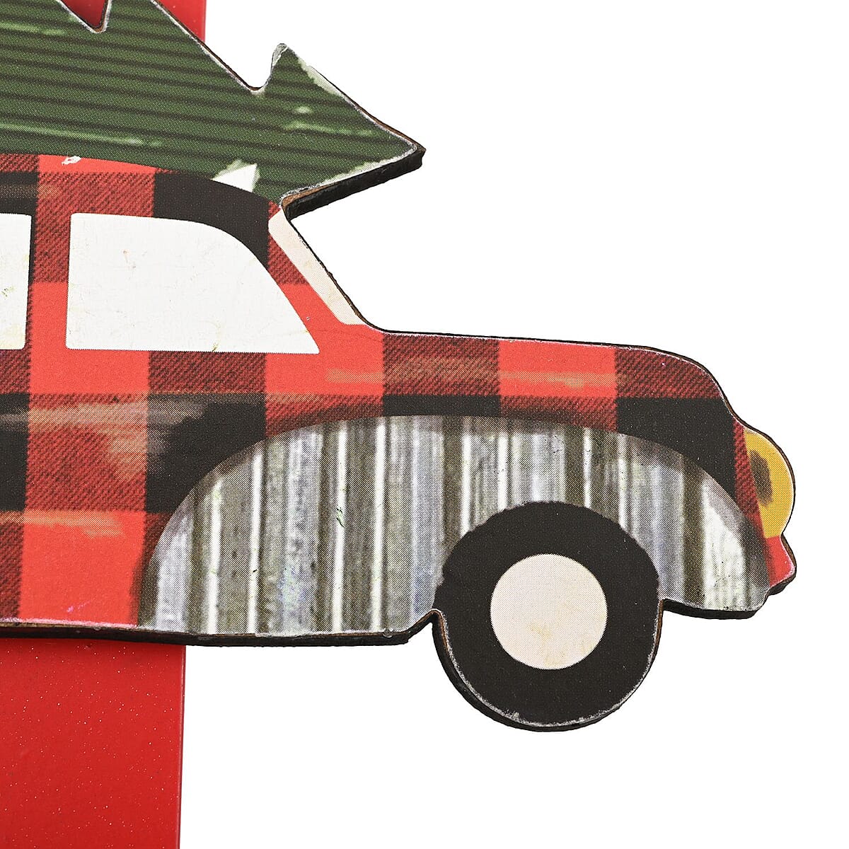 Car with Tree Metal Christmas Wreath Hanger 12 Inches | Door Wreath Hanger Holder | Festive D&eacute;cor | Decoration Items image number 4