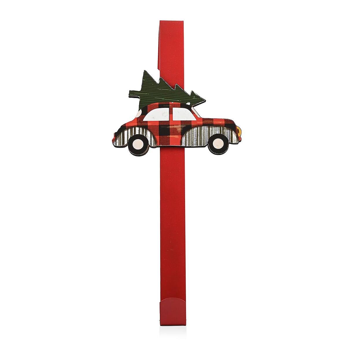 Car with Tree Metal Christmas Wreath Hanger 12 Inches | Door Wreath Hanger Holder | Festive D&eacute;cor | Decoration Items image number 6