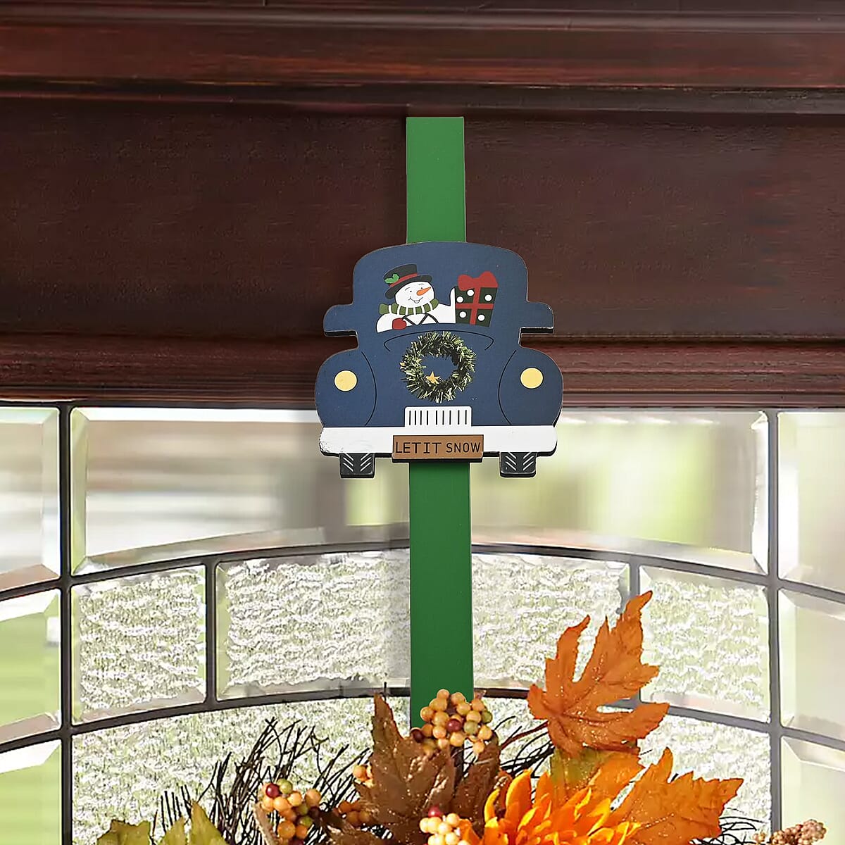 Car Metal Christmas Wreath Hanger (12 Inches) | Door Wreath Hanger Holder | Festive D&eacute;cor | Decoration Items image number 1