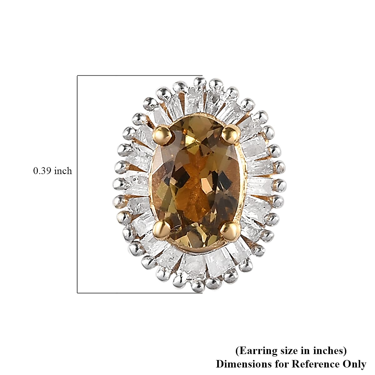 Golden Tanzanite and Diamond Halo Stud Earrings in Vermeil Yellow Gold Over Sterling Silver 1.25 ctw