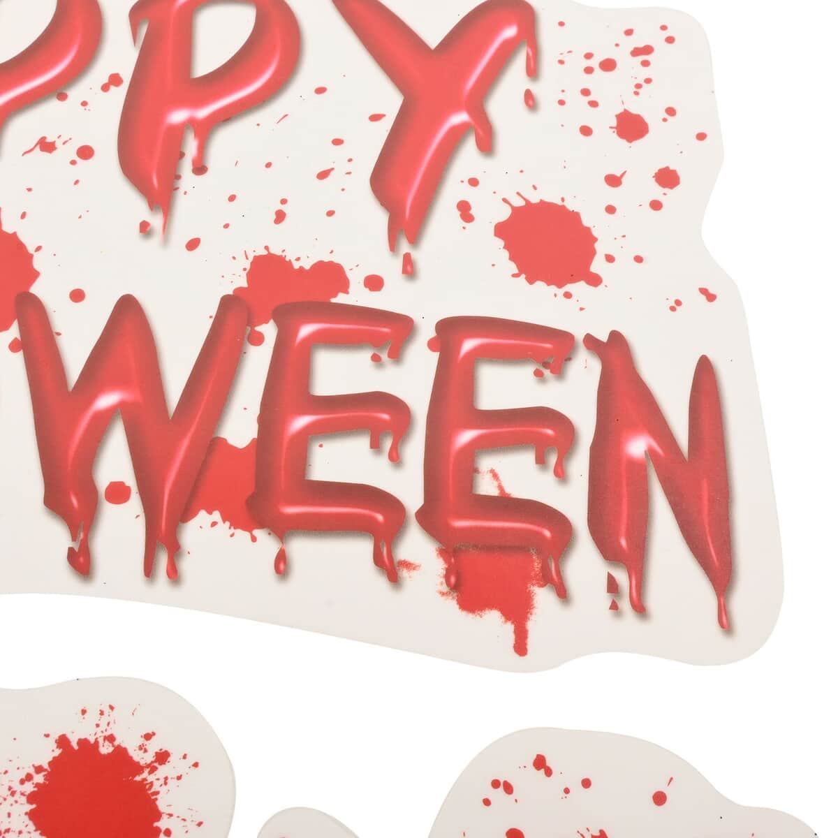 Halloween Horror Happy Halloween Blood Splatter Window Cling | Custom Window Clings | Static Cling Stickers image number 1