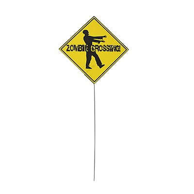 Closeout Halloween- Zombie Crossing Warning Yard Sign