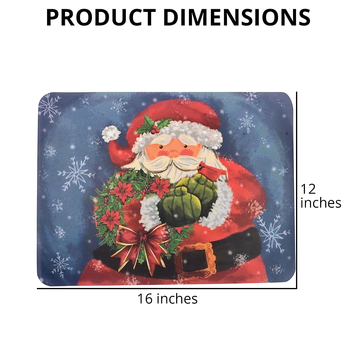Christmas Santa Plastic Placemat 16x12 Inches image number 3