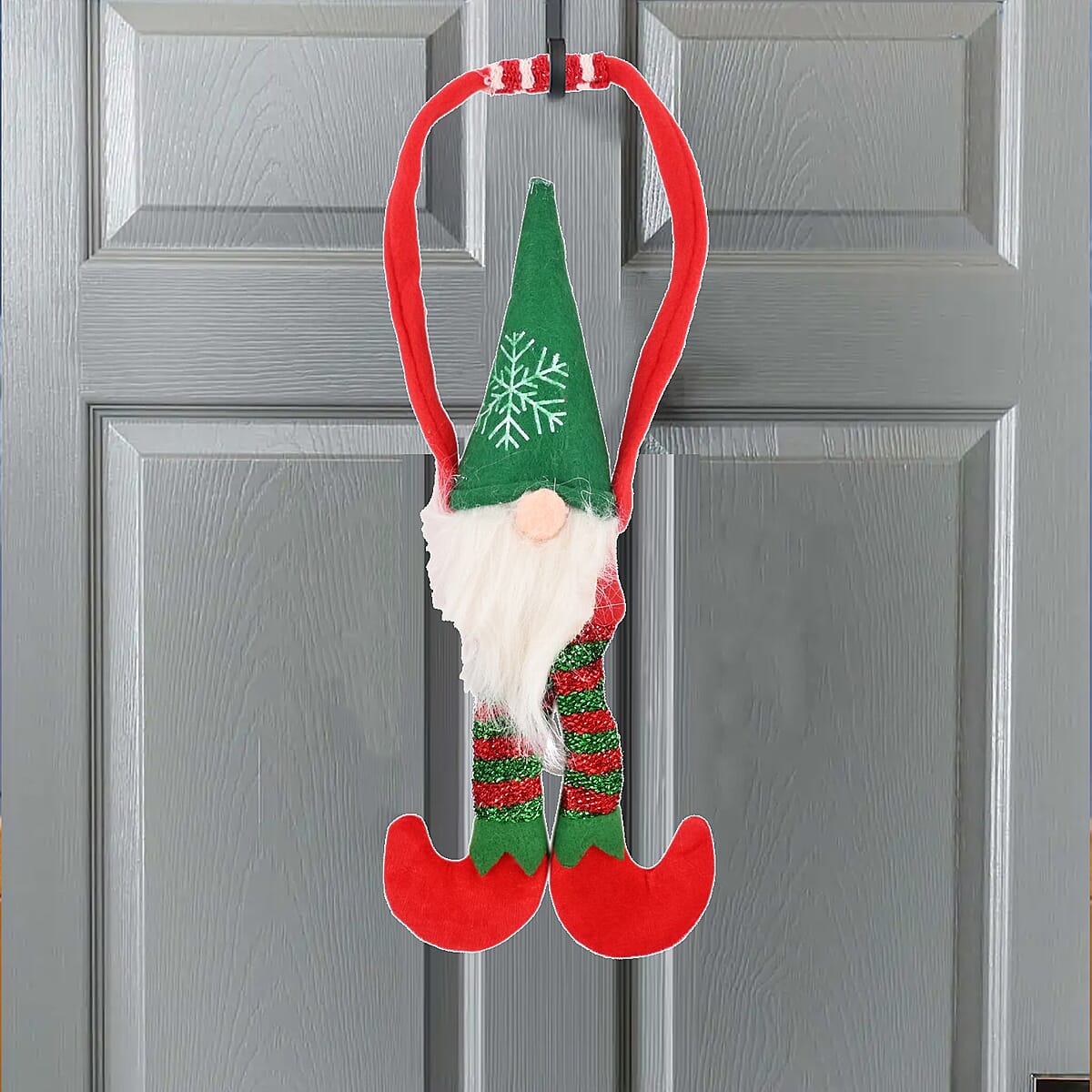 Christmas gnome 16 Inches&nbsp;Door Hanger (Green Hat) image number 1