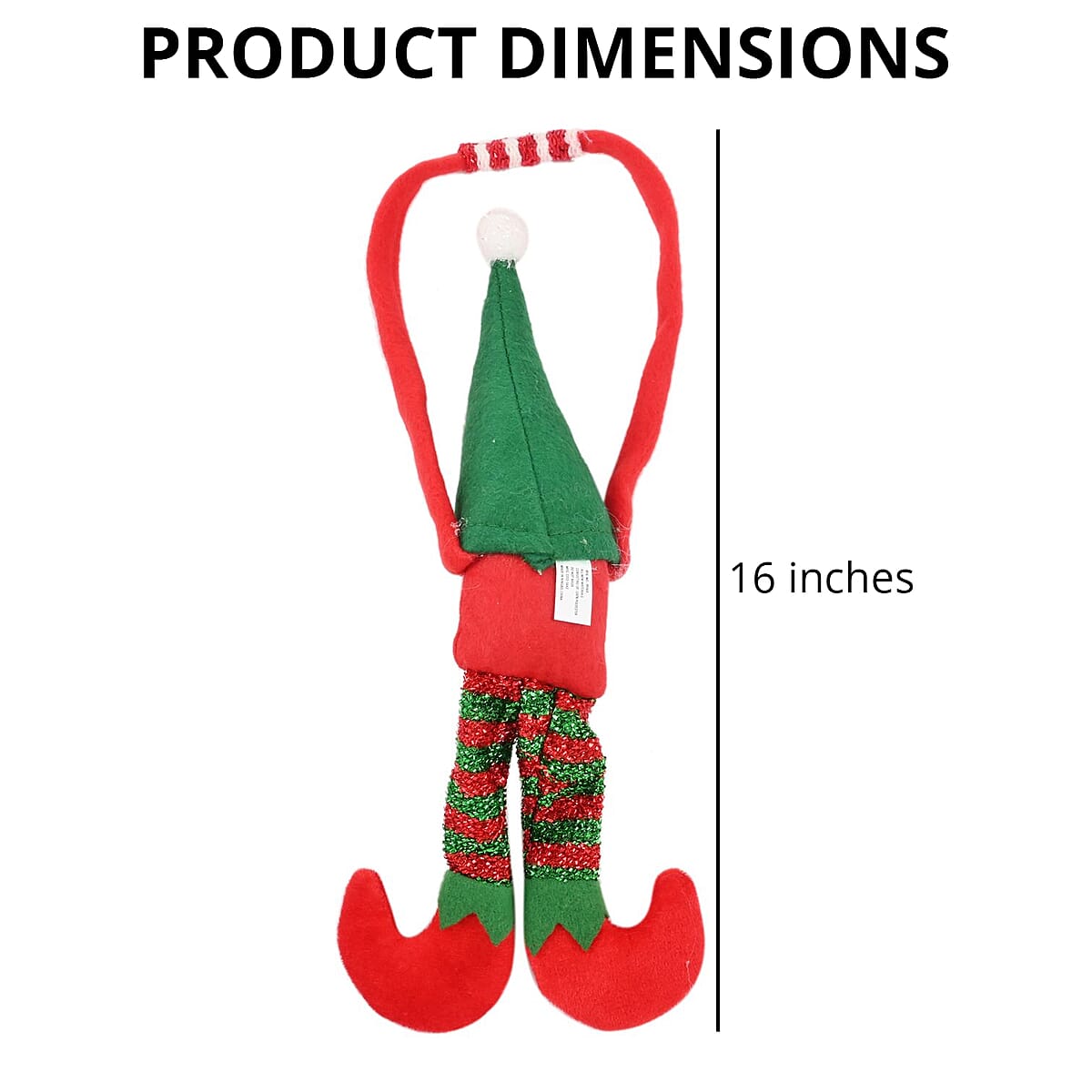 Christmas gnome 16 Inches&nbsp;Door Hanger (Green Hat) image number 3