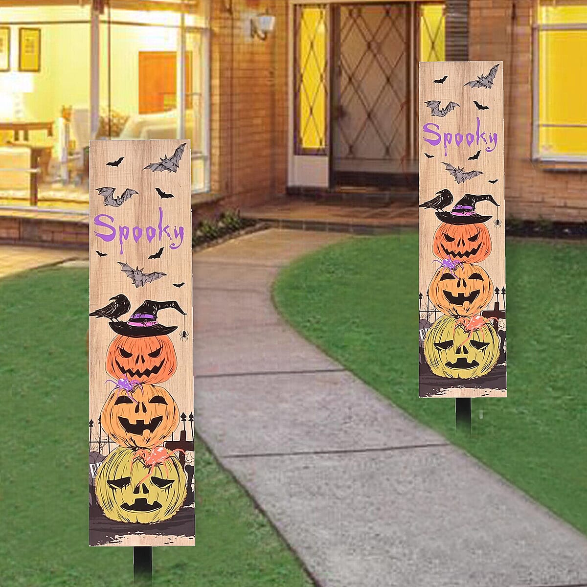 Halloween- Spooky Pumpkin Yard Stake Vertical image number 1