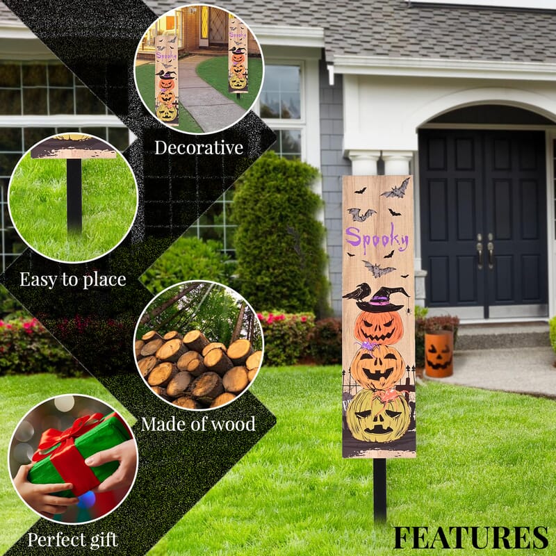 Halloween- Spooky Pumpkin Yard Stake Vertical