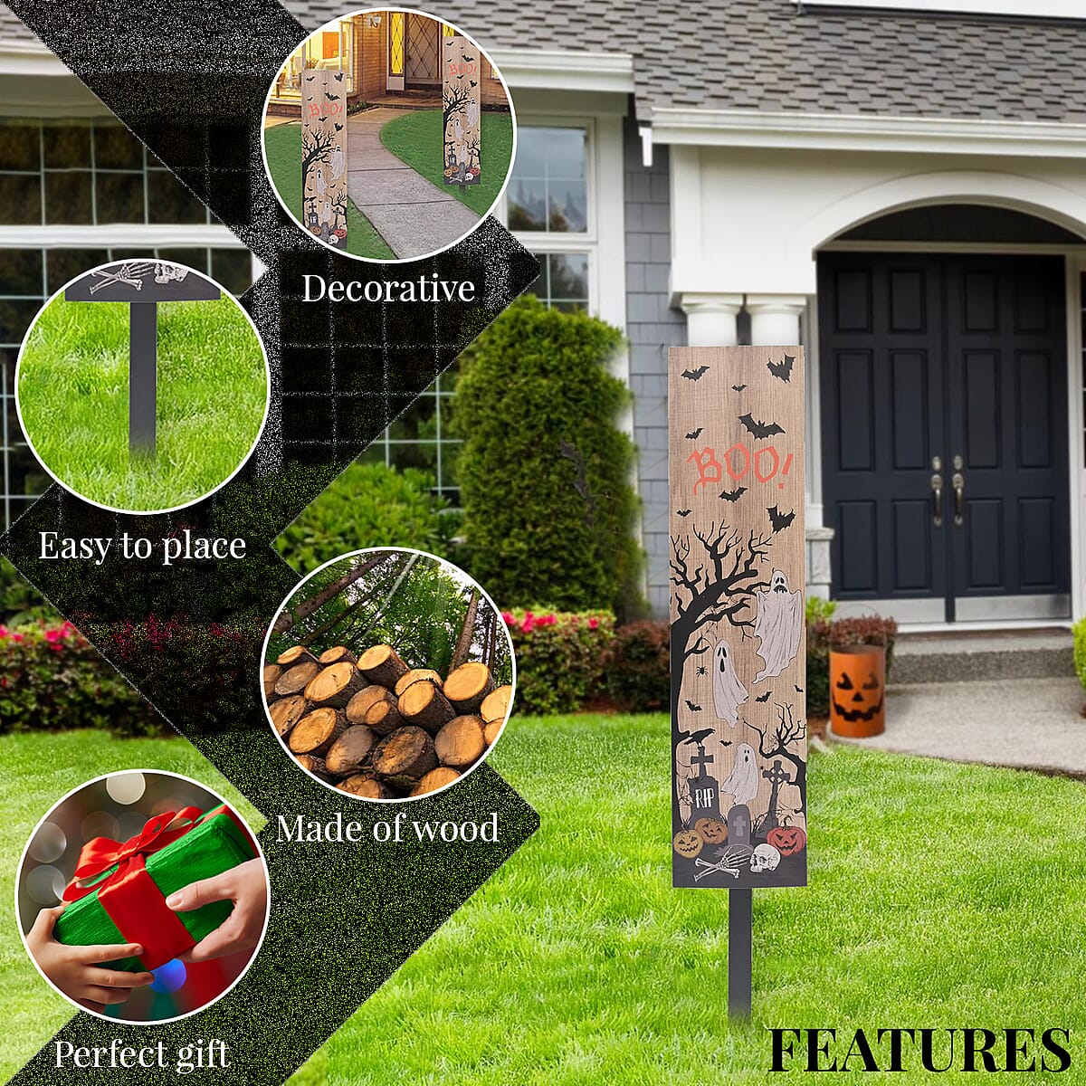 Halloween- Boo! Ghost Yard Stake Vertical image number 2