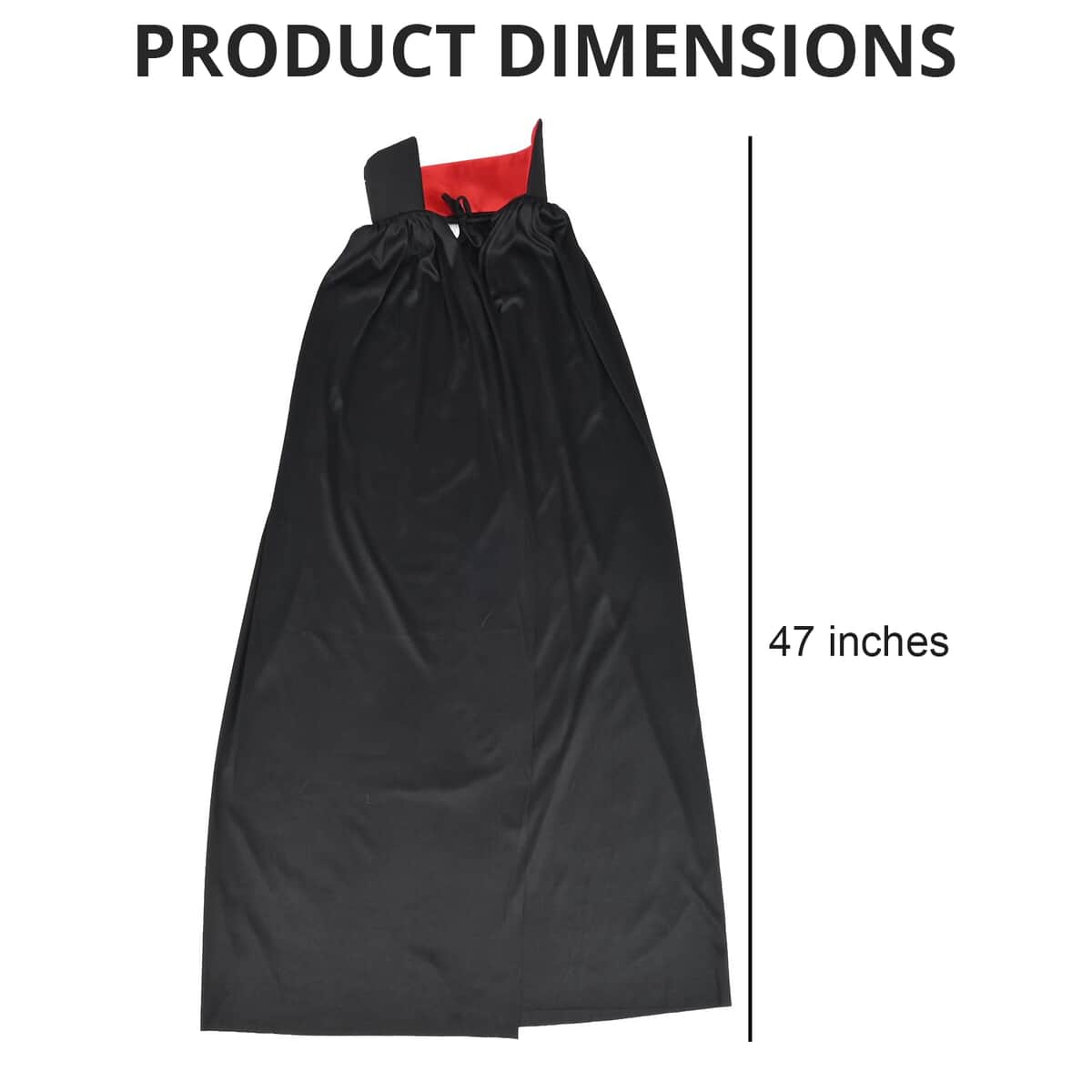 Halloween- Vampire Cape W/satin Red Collar 47 Inches (Adult Size) image number 3
