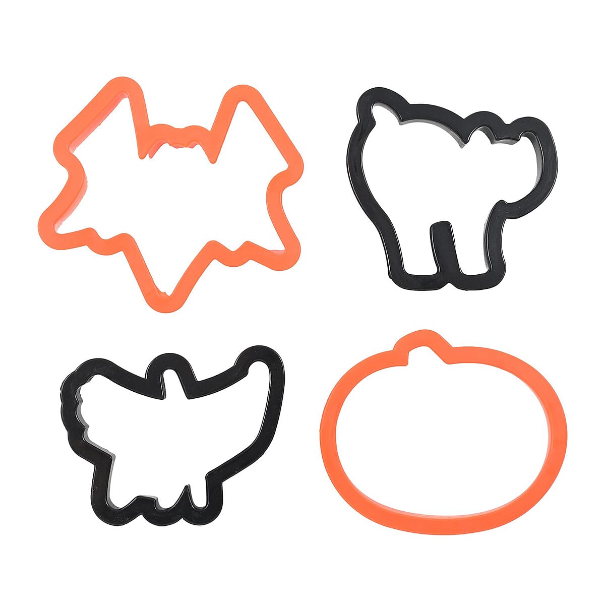 Halloween- 4pk Plastic Cookie Cutters - Orange image number 4