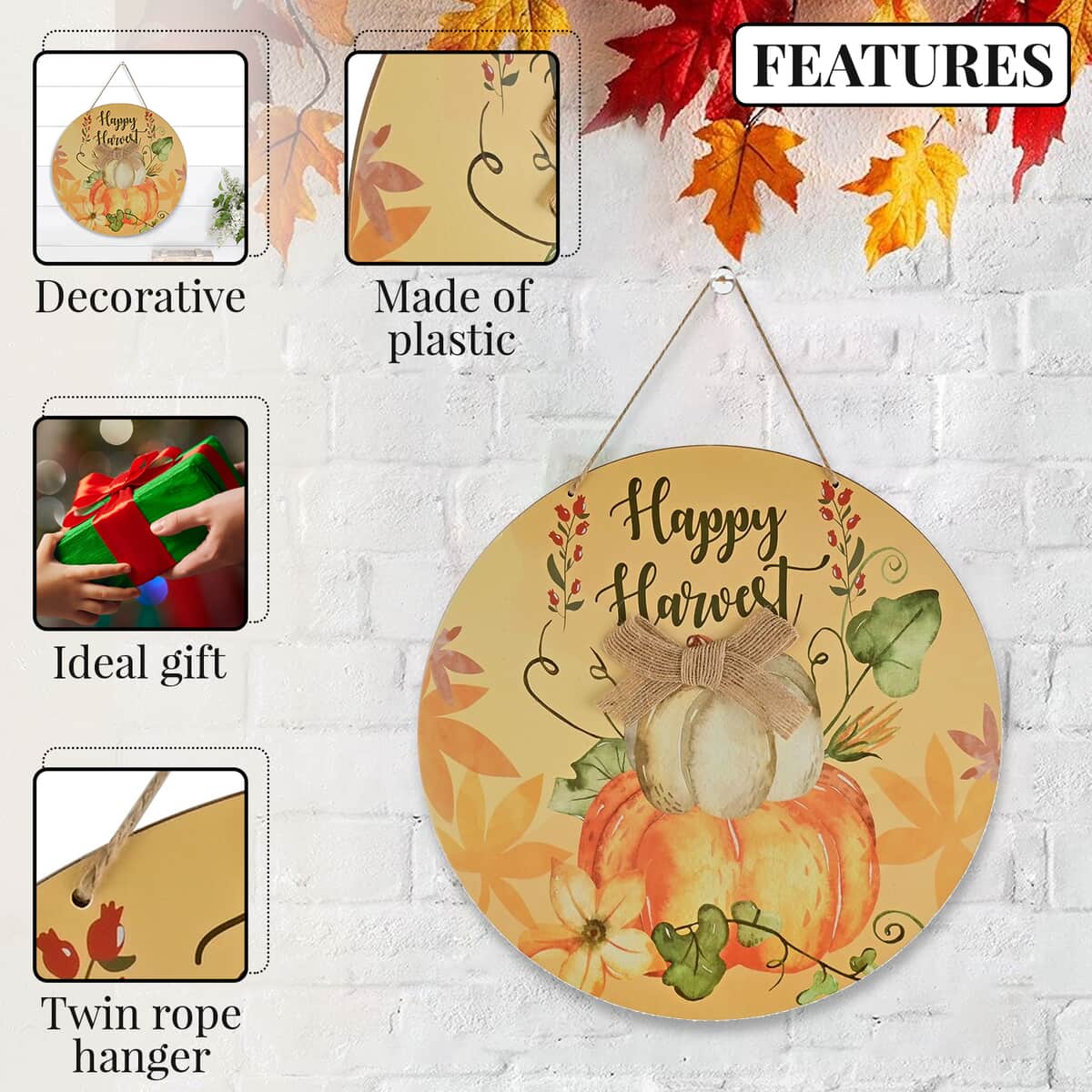 Happy Harvest Wall Plaque (Fall Decor) image number 2