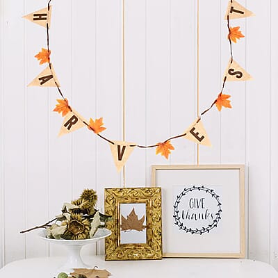 Thanksgiving Burlap Harvest Banner (Fall Decor)