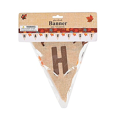 Thanksgiving Burlap Harvest Banner (Fall Decor)
