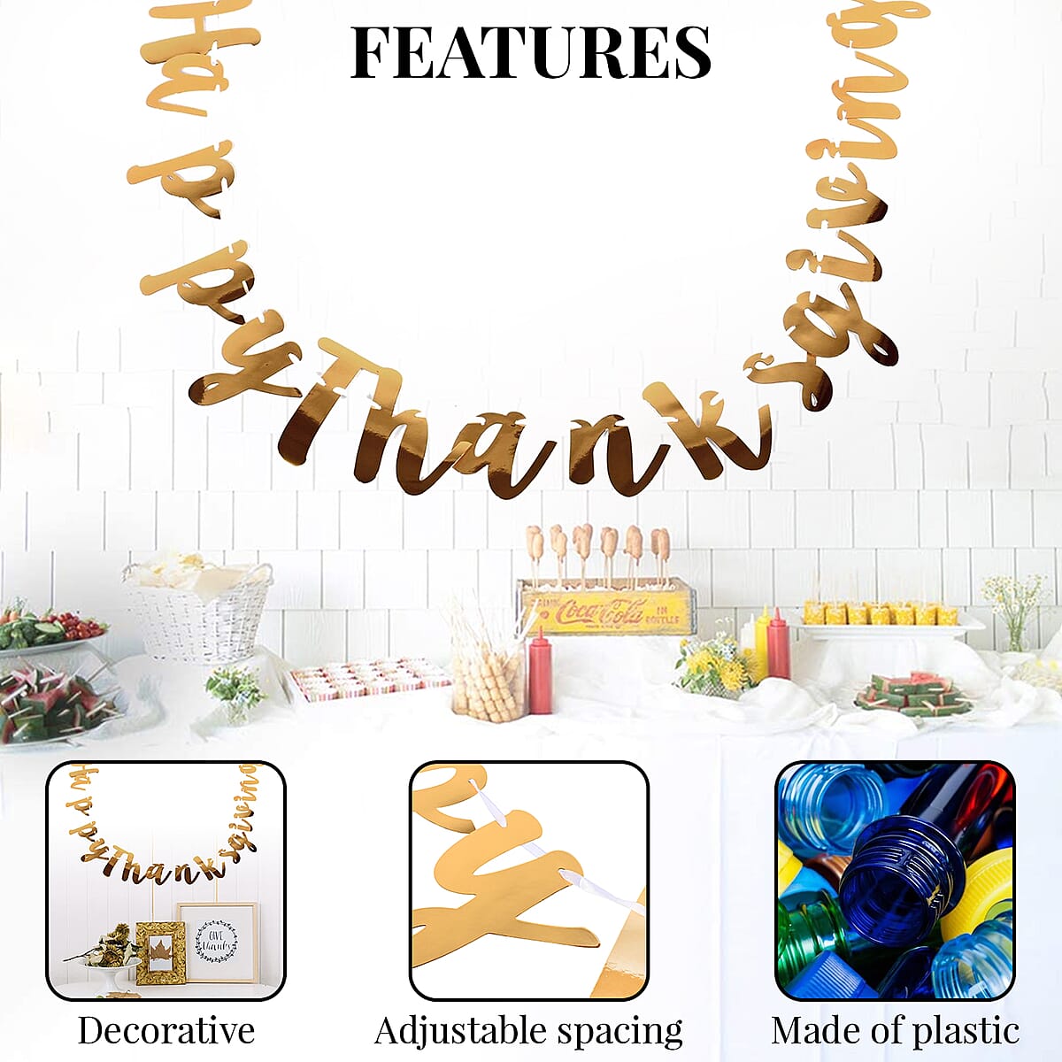 Happy Thanksgiving Decorative Banner (Fall Decor) image number 2