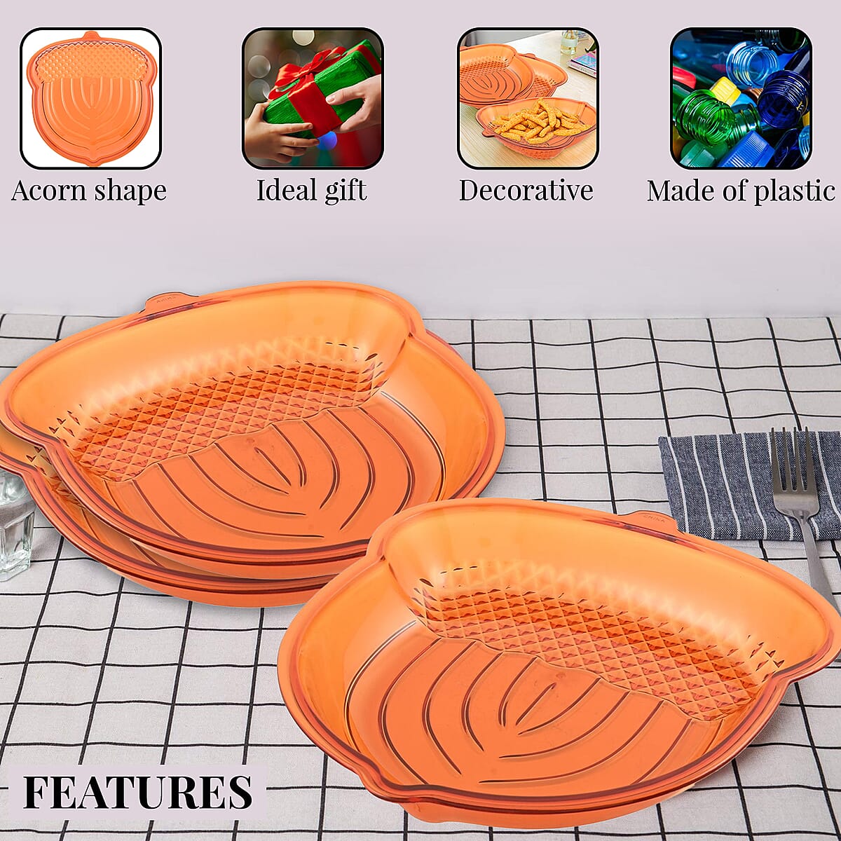 Acorn Shape Plastic Dish 1 PC image number 2