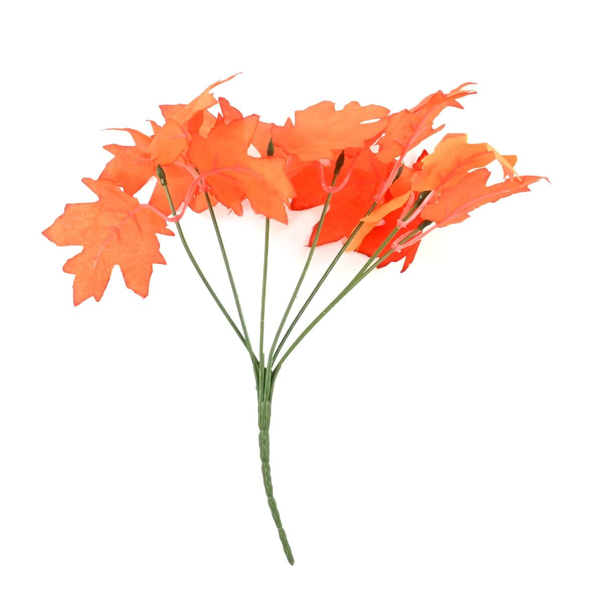 Fall Leaves 7-stem Bouquet (Orange) | Fall Decor | Home Decor | Festive Decor | Decoration Items image number 0