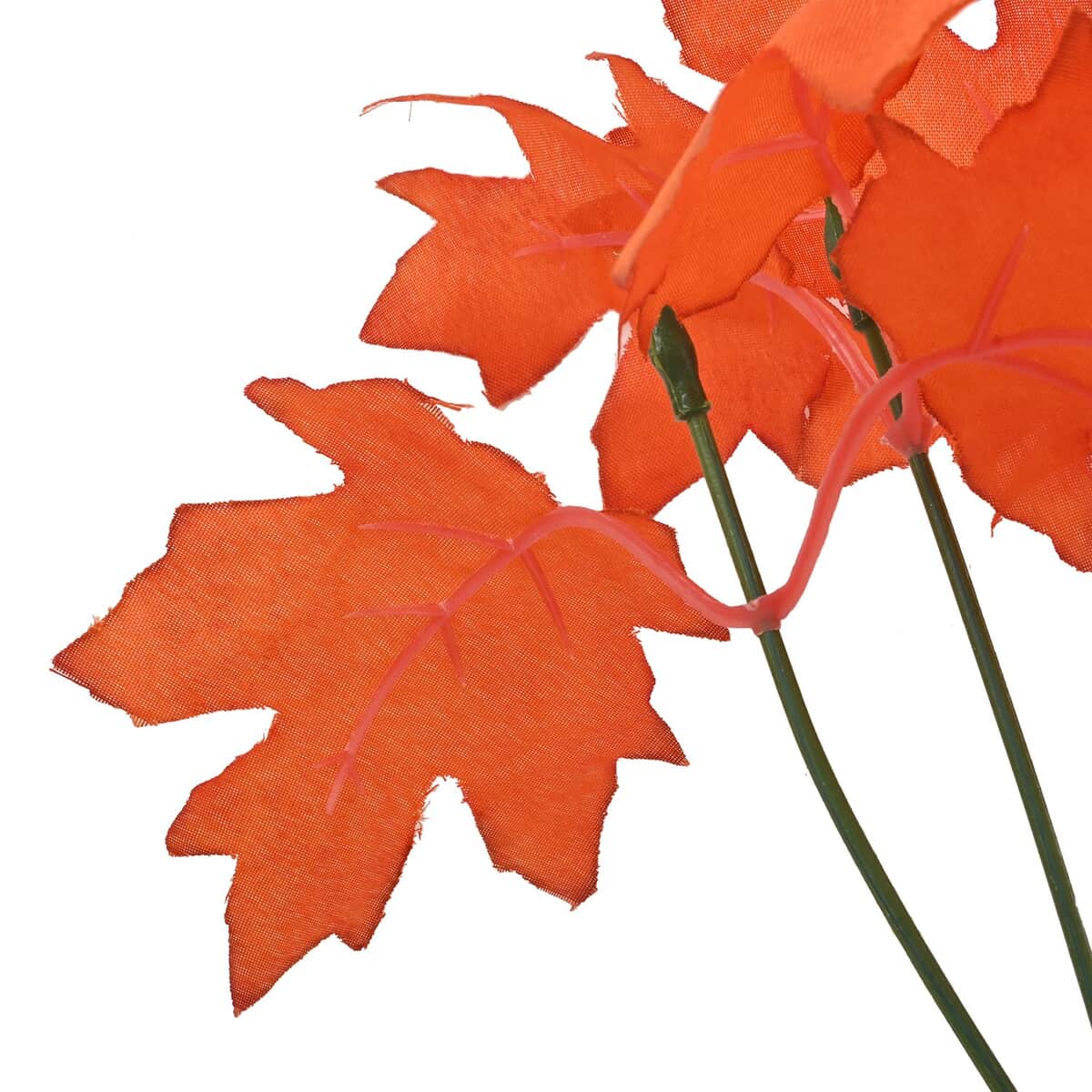 Fall Leaves 7-stem Bouquet (Orange) | Fall Decor | Home Decor | Festive Decor | Decoration Items image number 3