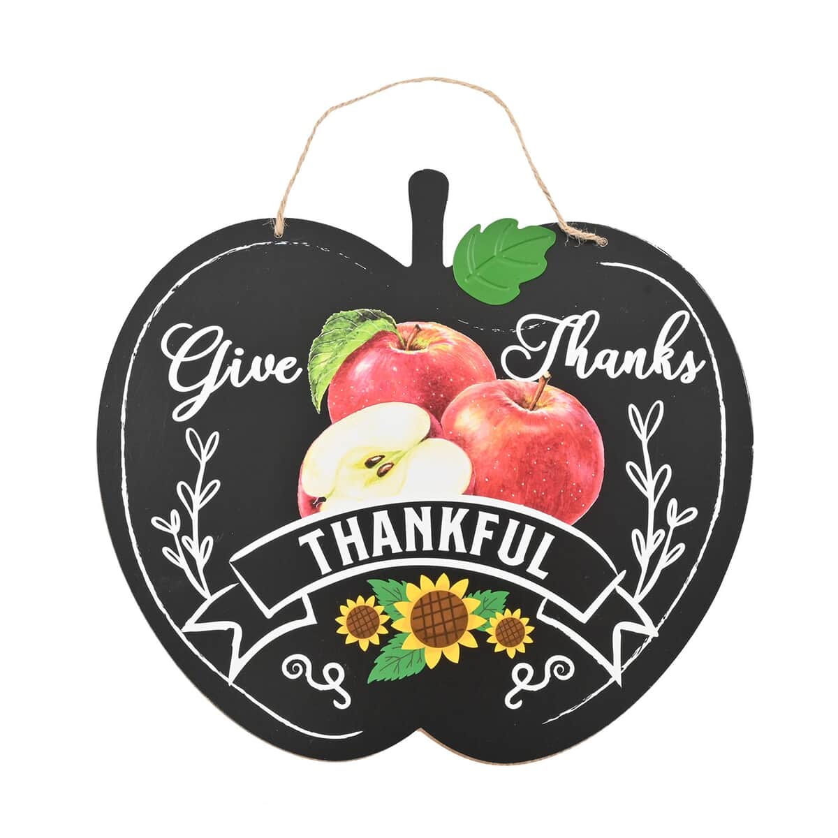 "Give Thanks" Thankful Apple Wall Plaque (Fall Decor) image number 0