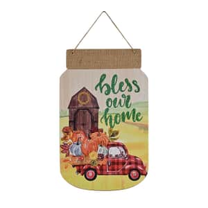 "Blessed" Pumpkin Harvest Wall Plaque (Fall Decor)