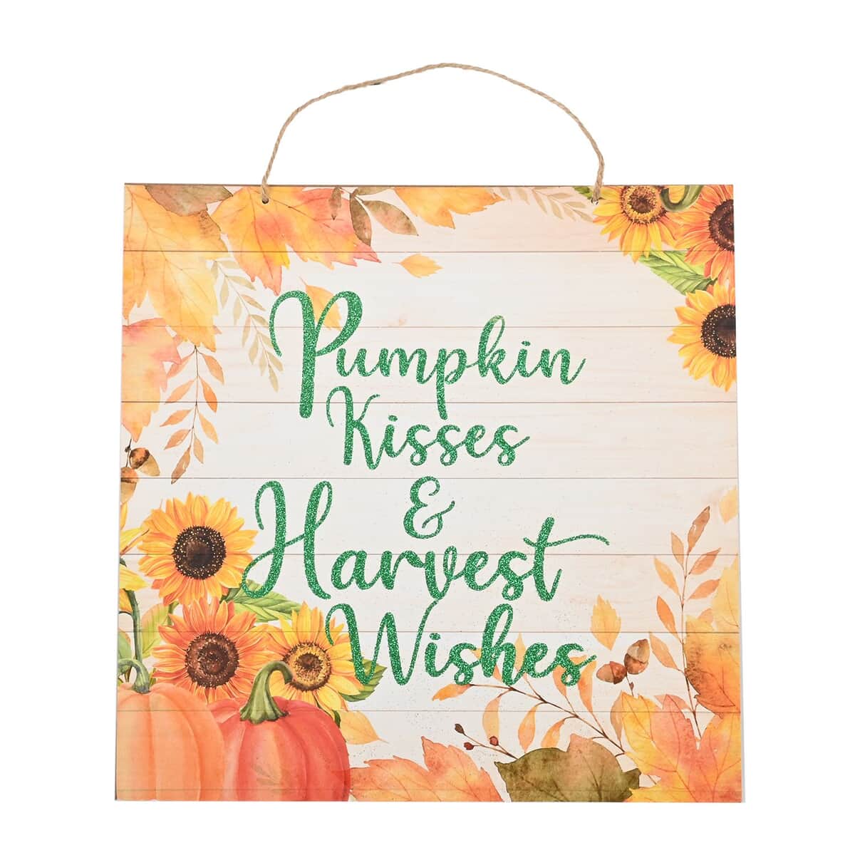 Pumpkin Kisses & Harvest Wishes Wall Plaque (Fall Decor) image number 0
