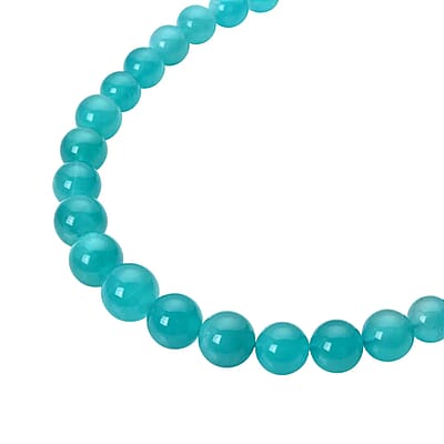 AAA Amazonite Beaded Necklace 20 Inches in Rhodium Over Sterling Silver 450.00 ctw