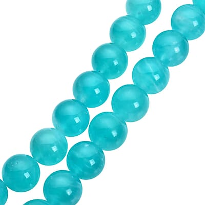 AAA Amazonite Beaded Necklace 20 Inches in Rhodium Over Sterling Silver 450.00 ctw