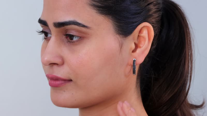 DOORBUSTER Natural White Zircon Hoop Earrings in Platinum Over Sterling Silver 2.00 ctw